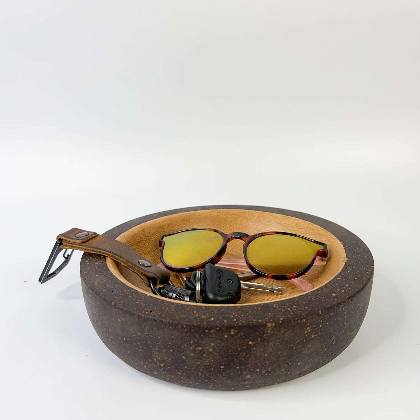 Wooden bowl with reclaimed coffee